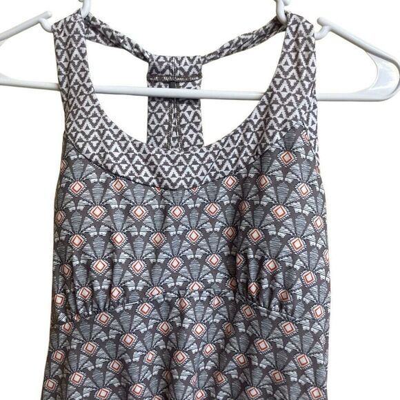 617. Prana geometic patterned athletic midi dress padded bra size small - Picture 2 of 6